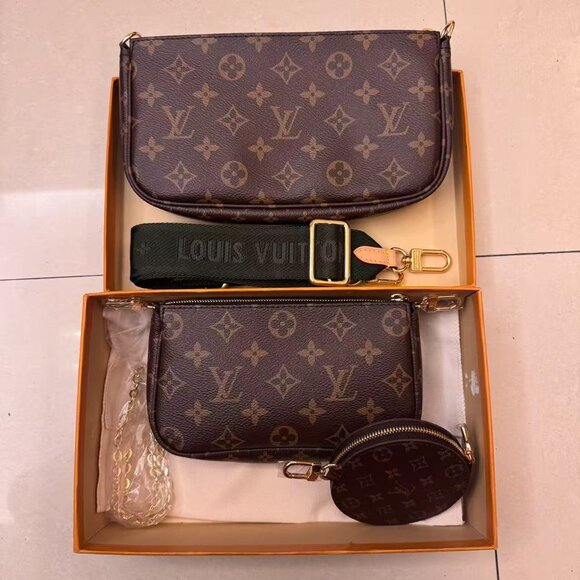 Louis Vuitton Medium Monogram Tote Bag with Matching Pouch – Brown - Picture 2 of 6